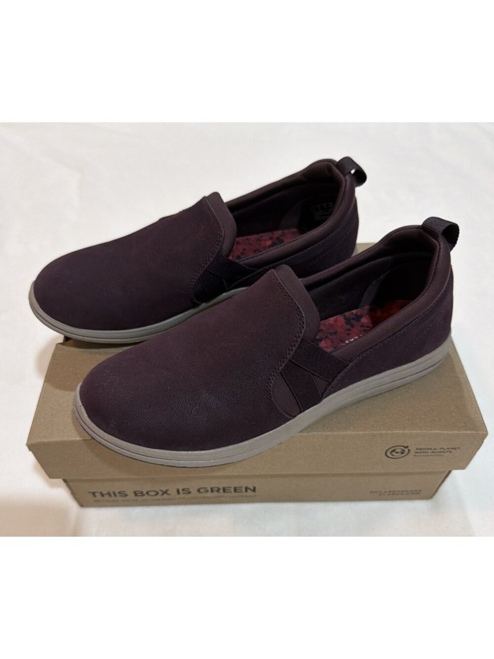 Clark’s Cloudsteppers Breeze Bali Burgundy Slip On Shoes Size 8 ~ New